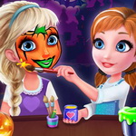 Frozen Sisters Halloween Face Art